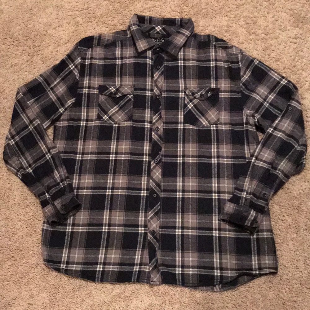 R Sole button down lumberjack shirt